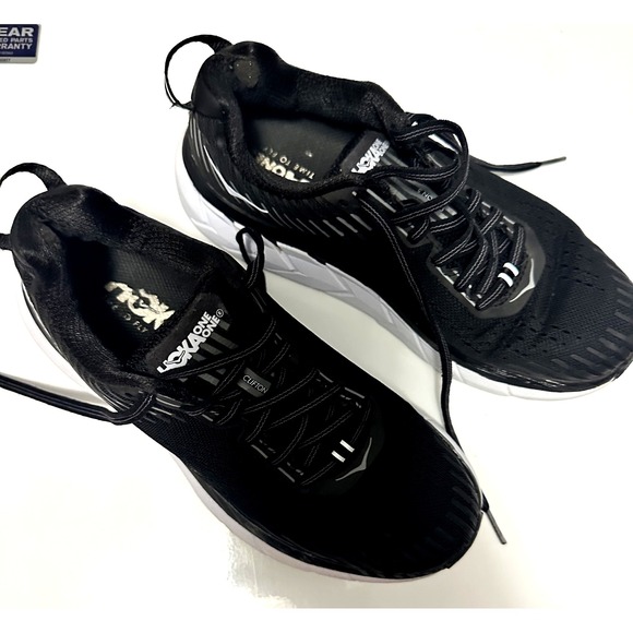 Hoka One One Shoes - Hoka One One Clifton 5 Running Shoes Black White Sneakers Low Top Athletic